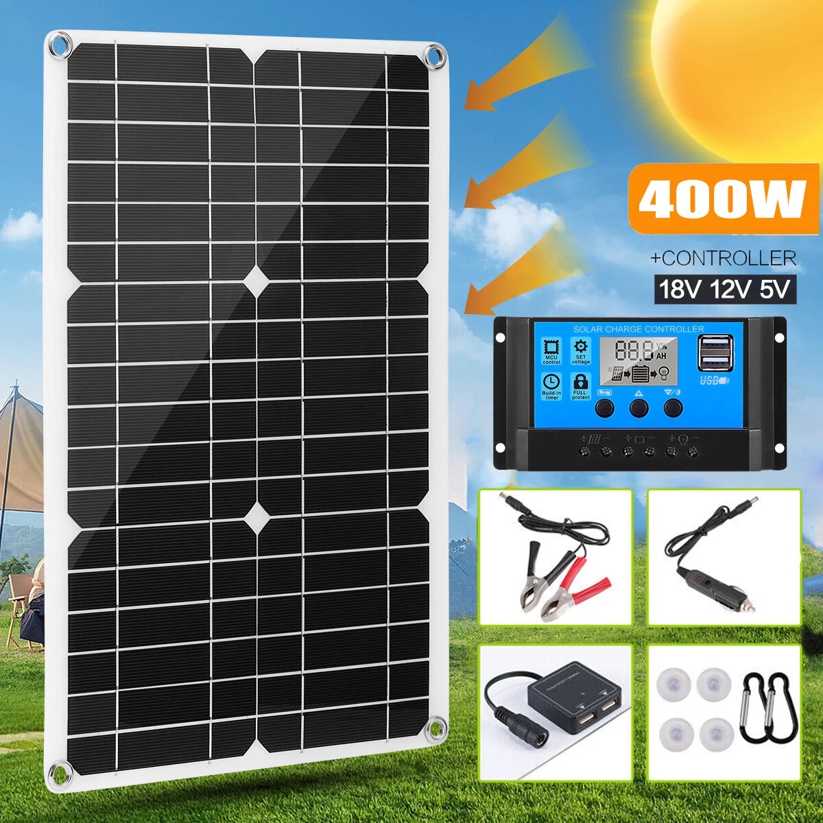 Rv Solar Kit 400W - Kit de Panel Solar Semiflexible de