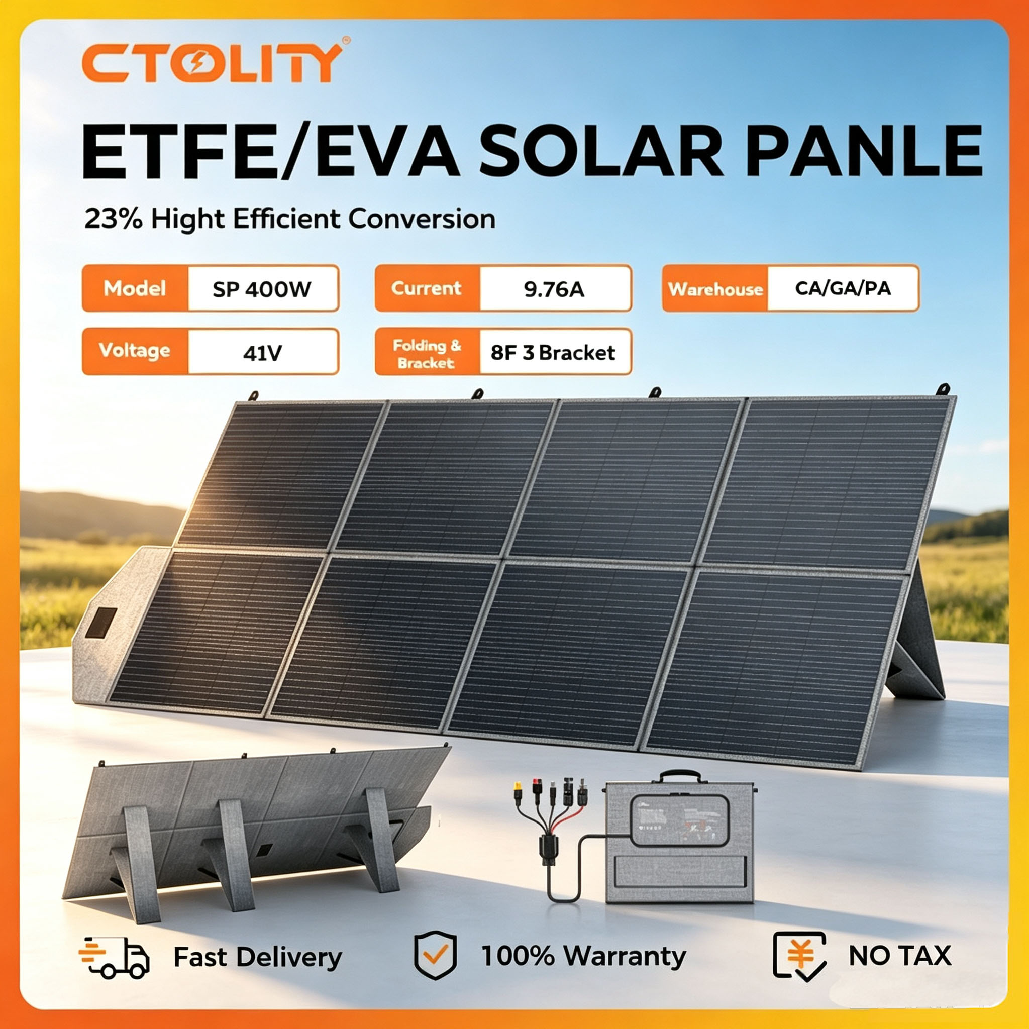Rv Solar Kit 400W - CTOLITY, panel solar portátil de 400